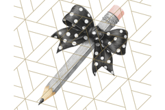 Chubby Pencil With Bows PNG Clipart, Cute School Supply Png Product Image 2