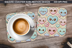 Valentine Coaster Sublimation, Valentine Coaster PNG Design Product Image 1