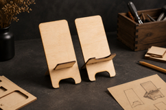 Wooden Phone Stand Laser Cut SVG Product Image 1