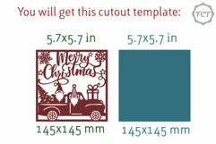 Christmas card SVG Cricut | Merry Christmas card Gnomes car Product Image 4