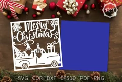 Christmas card SVG Cricut | Merry Christmas card Gnomes car Product Image 3