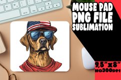 Mouse Pad with American Flag Dog Sublimation Product Image 1