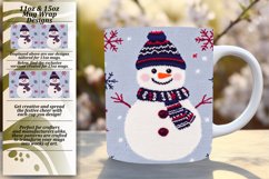 Lovely 11oz Mug Wrap Png Template , Snowman Product Image 1