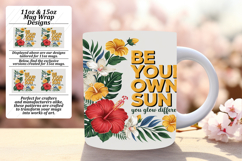 Trendy 11oz Mug Wrap Png Design , Flower Quote Product Image 1
