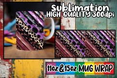 Bold 3D Leopard and Floral Mug Wrap Sublimation Product Image 1