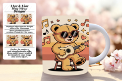 Radiant 15oz Png Mug Wrap Design , Cute Bear Product Image 1