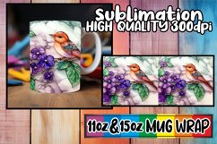Enchanted days 11oz 15oz sublimation wrap, 3D Bird Product Image 1