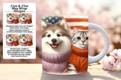Joyful 15oz Mug Wrap Png Artwork , Dog and cat Product Image 1