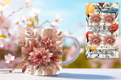 Stylish 11oz Mug Wrap Png Artwork , Autumn Flower Product Image 1
