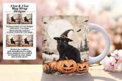 Spooky Black Cat Mug Wrap Design for Sublimation Product Image 1