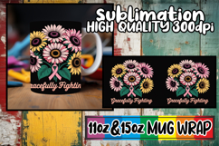 Cheerful skies 11oz 15oz sublimation wrap, Breast Cancer Product Image 1