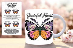 Bright 11oz Mug Wrap Png Artwork , Butterfly Product Image 1