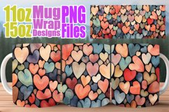 Valentine&#039;s Day 3D Heart Mug Wrap - Love &amp; Romance Product Image 1