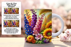Cute 15oz Mug Wrap Png Artwork , Flower Product Image 1