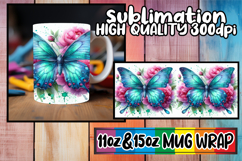 Radiant whispers 11oz 15oz sublimation wrap, Butterfly Product Image 1