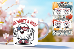 Trendy 11oz Mug Wrap Png Template , Funny Ghost Product Image 1