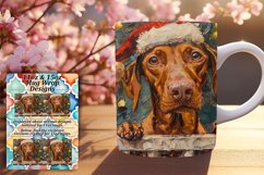 Winter Peeking Dog Pattern Christmas Mug Wrap 11oz 15oz Product Image 1