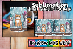 Perfect start sublimation 11oz 15oz mug wrap, Funny Cat Product Image 1