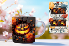 Graceful 11oz Mug Wrap Png Template , 3D Pumpkin Product Image 1