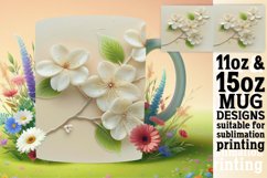3D Flower Serenity: Sublimation 11oz/15oz Mug Product Image 1