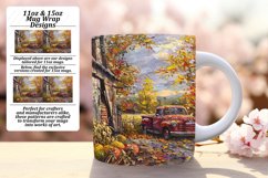 Autumn Red Truck Mug Wrap 11oz 15oz Product Image 1