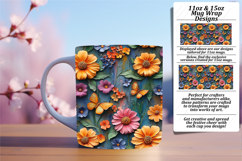 CUSTOMIZED PNG for 15oz Mug Wrap , 3D Flower Product Image 1