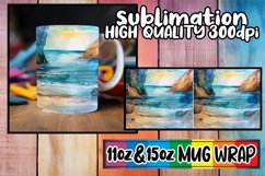 Beachside Bliss Mug Wrap Sublimation, 11oz 15oz Product Image 1