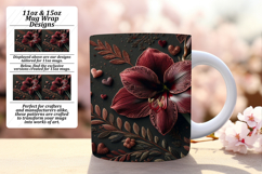 Enchanting 15oz Mug Wrap Png Template , 3D Flower Product Image 1