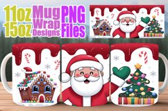Blissful days 11oz 15oz mug wrap, Santa Product Image 1