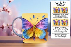 Colorful Spring Butterfly Extravaganza: 3D Mug Wrap Product Image 1