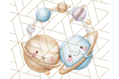 Kawaii Galaxy Buddies Clipart PNG, Cute Planets Clip Art Product Image 2