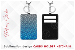 2 Diamond Metal Plate Patterns - Cards Holder Keychain. Product Image 3
