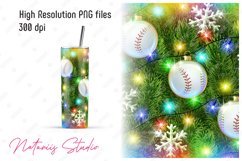 2 Baseball Christmas Tumbler - 20oz SKINNY TUMBLER. Product Image 2