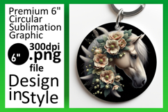 Whimsical Circle PNG Keychain Template , Horse Product Image 1
