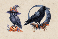 Watercolor Halloween Raven. PNG sublimation Product Image 3