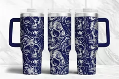 Tumbler laser svg| 40oz Tumbler Halloween Gothic Skulls wrap Product Image 2