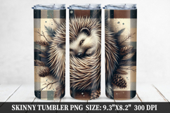 Hedgehog Skinny Tumbler 20oz Wrap Design, Animal Tumbler Wra Product Image 1