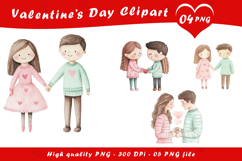 Valentine Day Cute Couple Clipart PNG Product Image 1