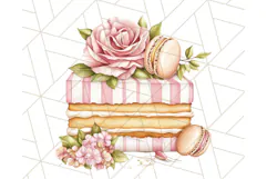 Pastel Tea Clip Art PNG with Sweets and Floral Accents Png Product Image 2