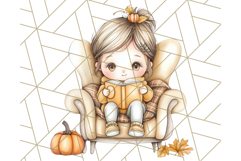 Pumpkin Spice Chibi Girls, Fall Accessories PNG, Cozy Autumn Product Image 2