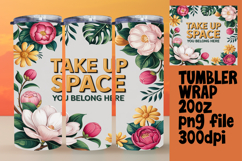 VIBRANT 20oz Tumbler Template for DIY , Flower Quote Product Image 1