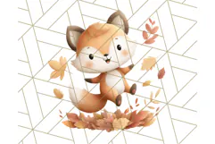 Woodland Autumn Critters PNG Clipart, Cute Fall Animals Product Image 2