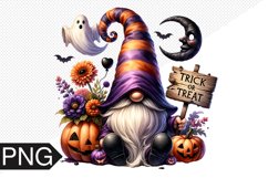 Halloween Gnome Sublimation, Gnome Clipart PNG Product Image 1