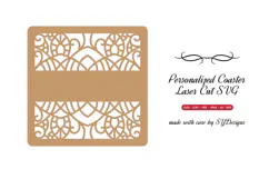 Personalized Coaster SVG | Laser Cut Split Drink Mat Product Image 2