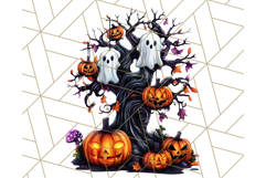 Bright Halloween Dinosaur PNG Clipart with Holiday Elements Product Image 2