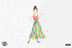 Fashionable Summer Girl Clipart Product Image 1