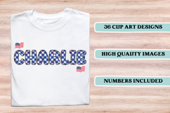 4th July Alphabet png clipart, independence letters doodle Product Image 3