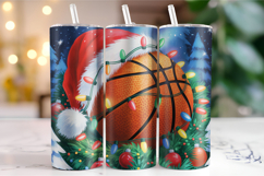 Merry Basketball Tumbler Wrap | Christmas Wrap Product Image 1