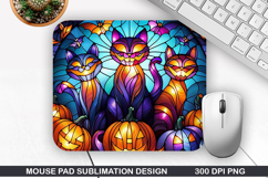 Halloween Cat Mouse Pad Sublimation, Halloween Mouse Pad PNG Product Image 1