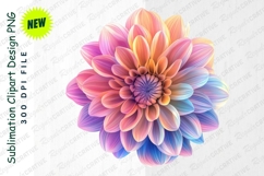 Colorful Dahlia Flower Digital Illustration Clipart Product Image 1